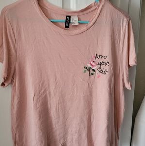 Baby pink DIVIDED shirt with flower design